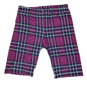 Plaid Red Biker Shorts